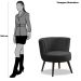 Poltrona para Sala e Escritório Decorativa Lara Veludo Cinza