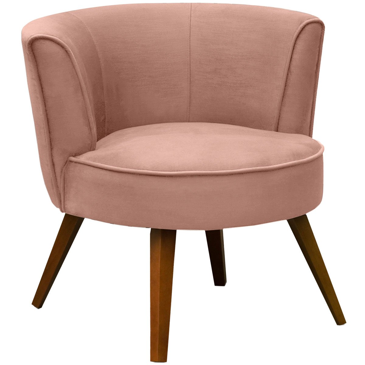 Poltrona para Sala e Escritório Decorativa Lara Veludo Rosê
