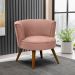 Poltrona para Sala e Escritório Decorativa Lara Veludo Rosê
