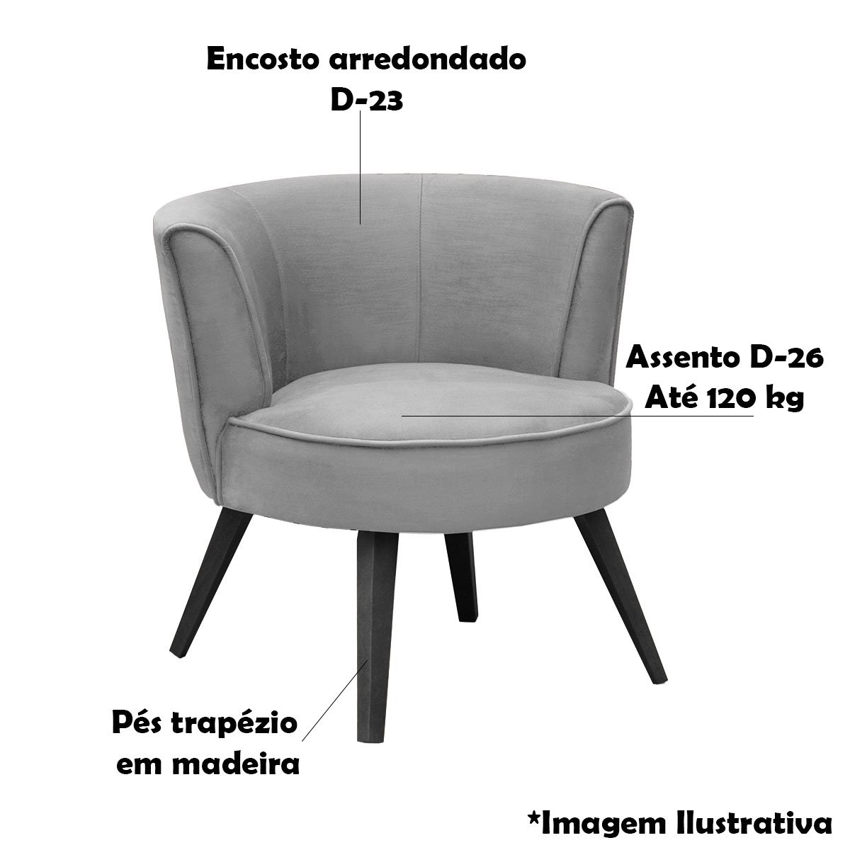 Poltrona para Sala e Escritório Decorativa Lara Veludo Rosê