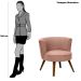 Poltrona para Sala e Escritório Decorativa Lara Veludo Rosê
