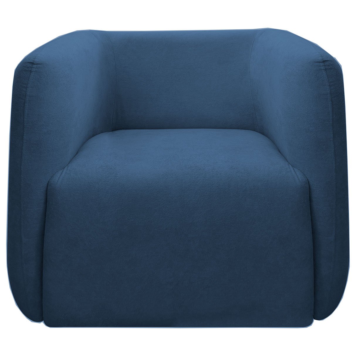 Poltrona para Sala e Escritório Decorativa Maliva Veludo Azul Marinho