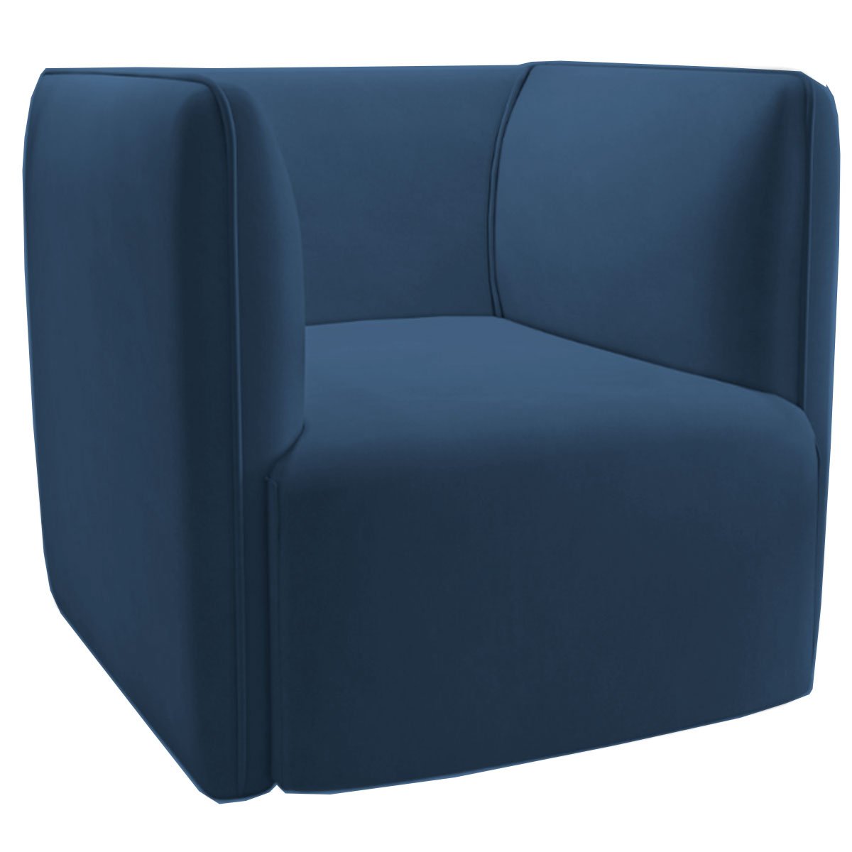Poltrona para Sala e Escritório Decorativa Maliva Veludo Azul Marinho