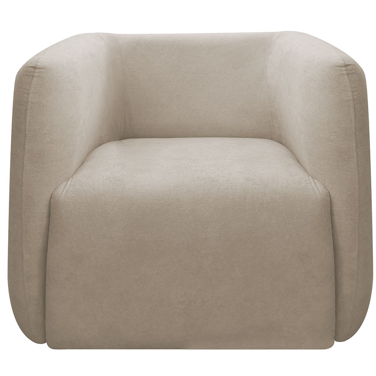 Poltrona para Sala e Escritório Decorativa Maliva Veludo Bege