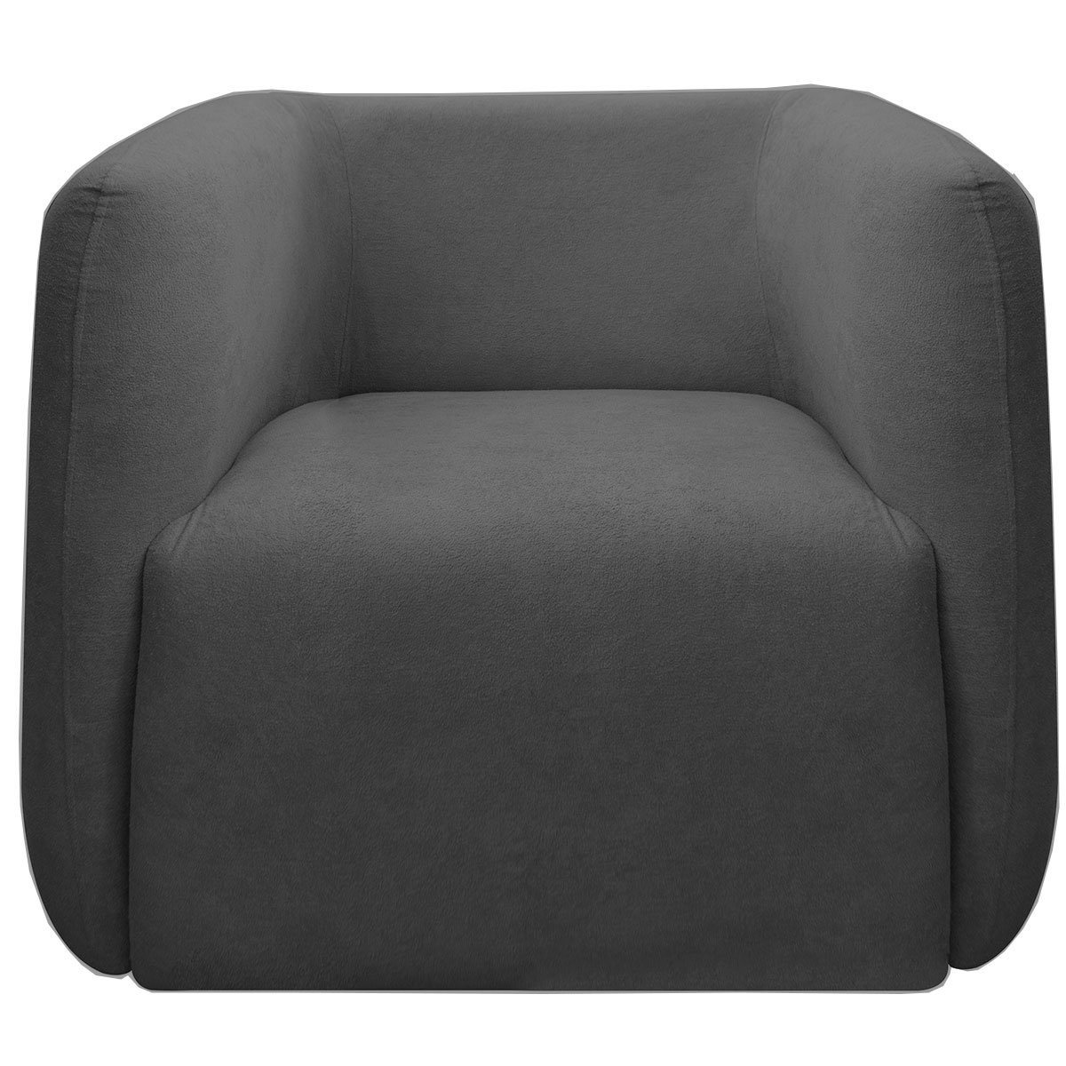Poltrona para Sala e Escritório Decorativa Maliva Veludo Cinza