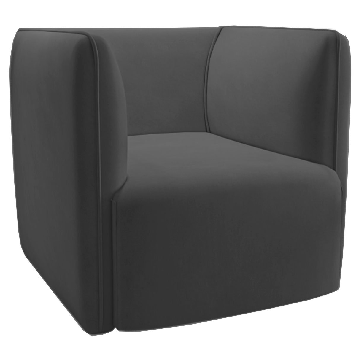 Poltrona para Sala e Escritório Decorativa Maliva Veludo Cinza
