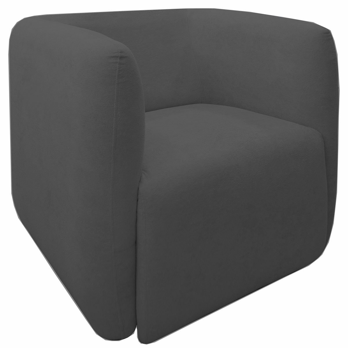 Poltrona para Sala e Escritório Decorativa Maliva Veludo Cinza