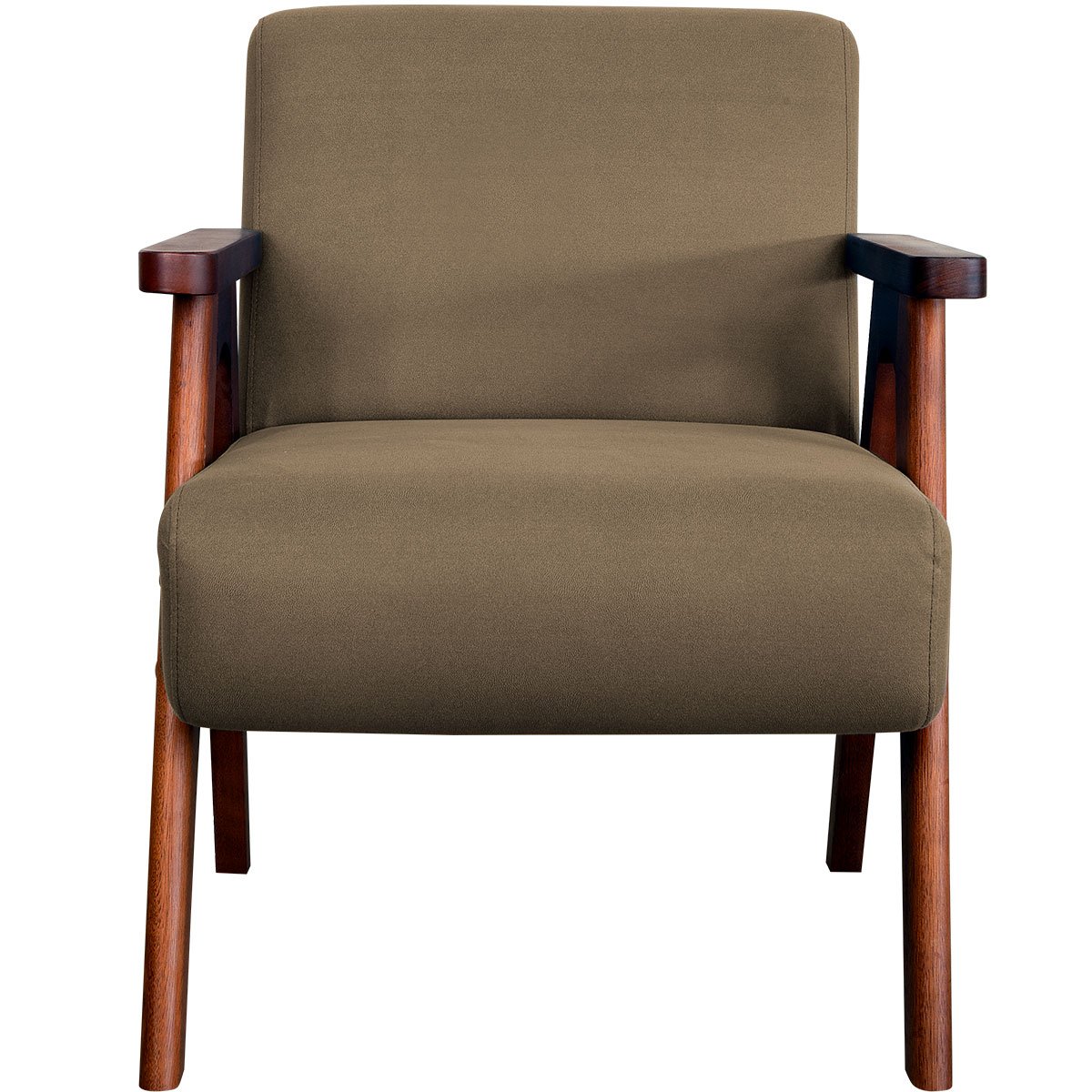 Poltrona para Sala e Escritório Decorativa Oceania Veludo Castor