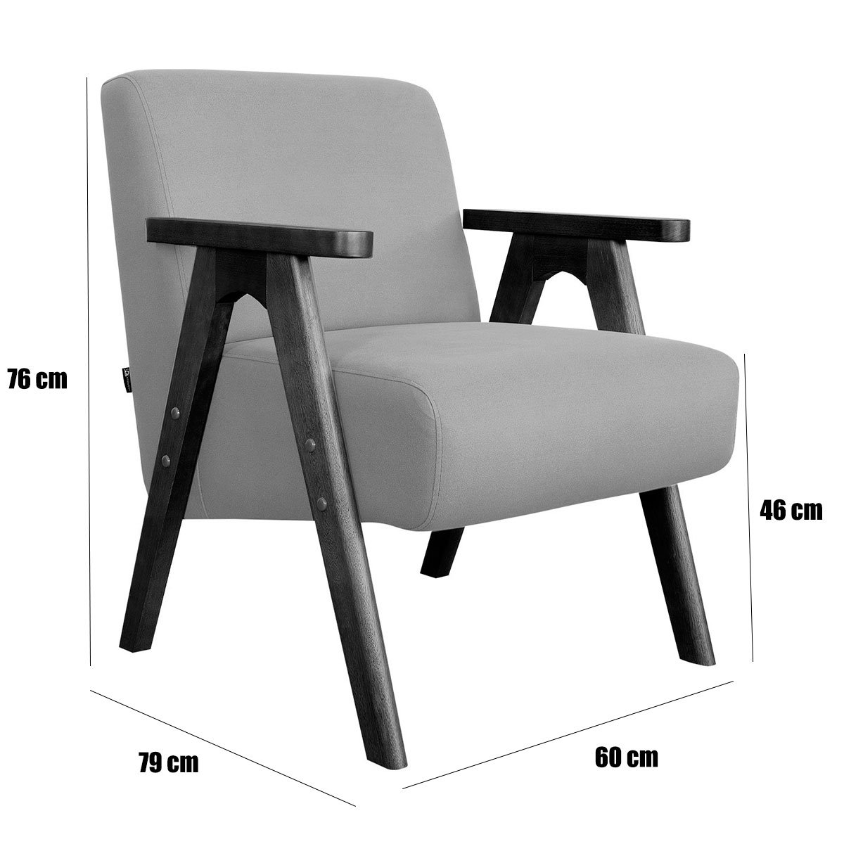Poltrona para Sala e Escritório Decorativa Oceania Veludo Cinza