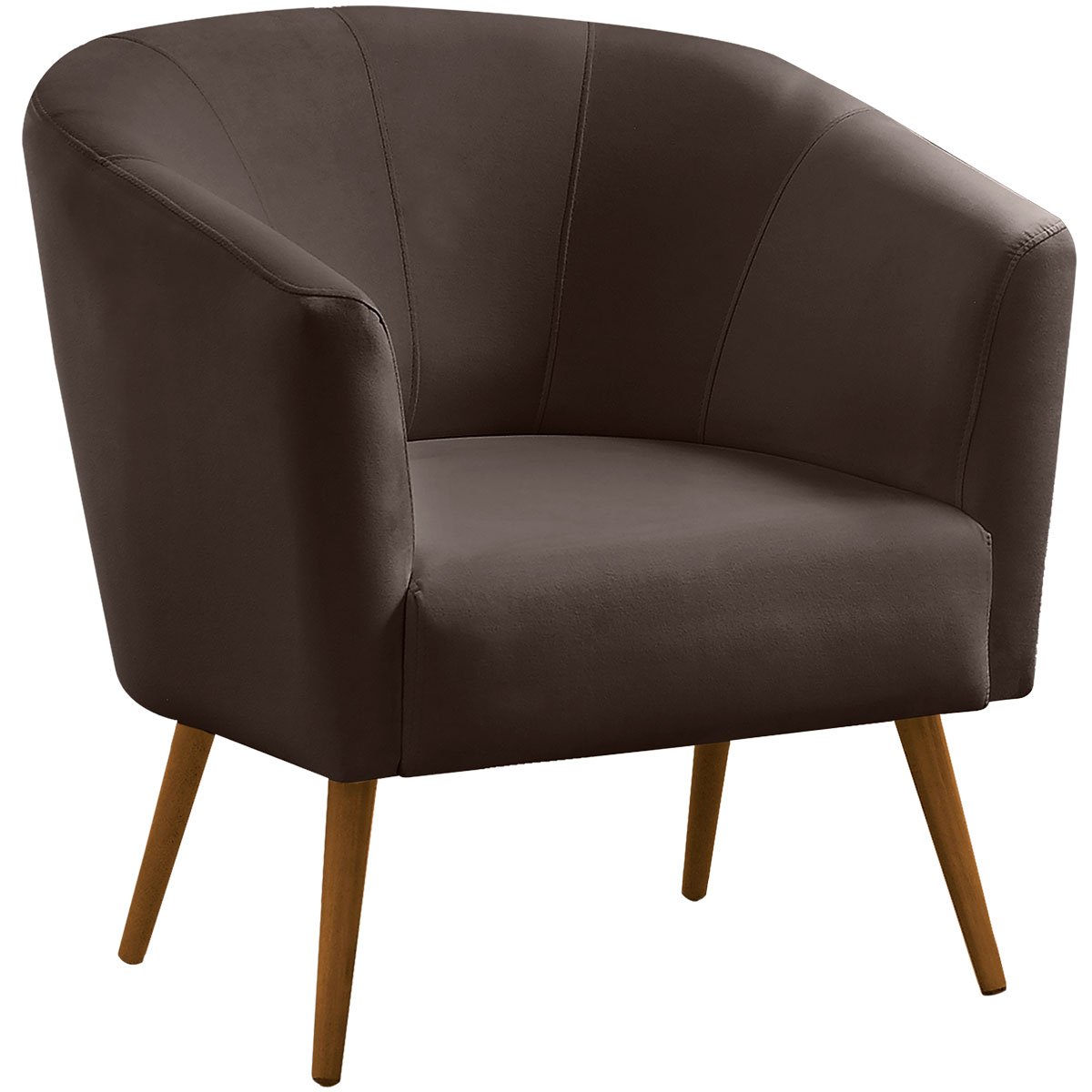 Poltrona para Sala e Escritório Decorativa Pé Palito Belize Veludo Marrom
