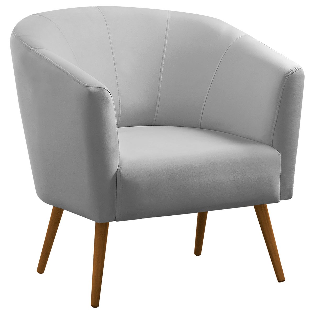 Poltrona para Sala e Escritório Decorativa Pé Palito Belize Veludo Prata