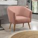 Poltrona para Sala e Escritório Decorativa Pé Palito Belize Veludo Rosê
