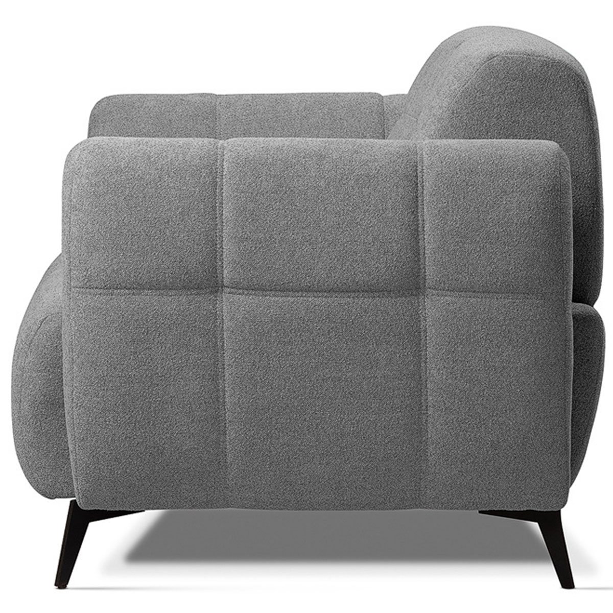 Poltrona para Sala e Escritório Decorativa Pés Metal Kania Linho Cinza