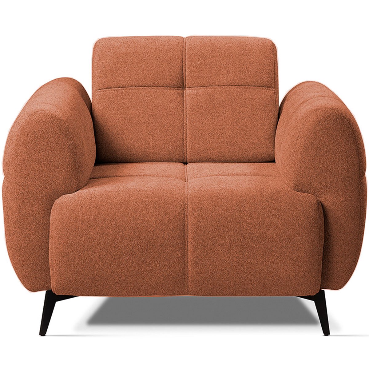 Poltrona para Sala e Escritório Decorativa Pés Metal Kania Linho Terracota