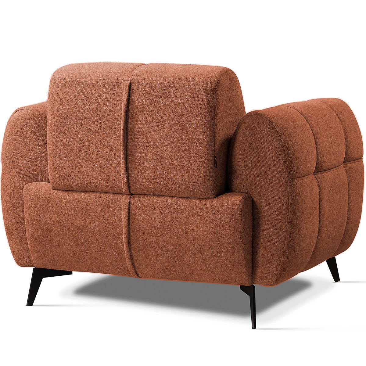 Poltrona para Sala e Escritório Decorativa Pés Metal Kania Linho Terracota