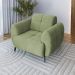 Poltrona para Sala e Escritório Decorativa Pés Metal Kania Linho Verde