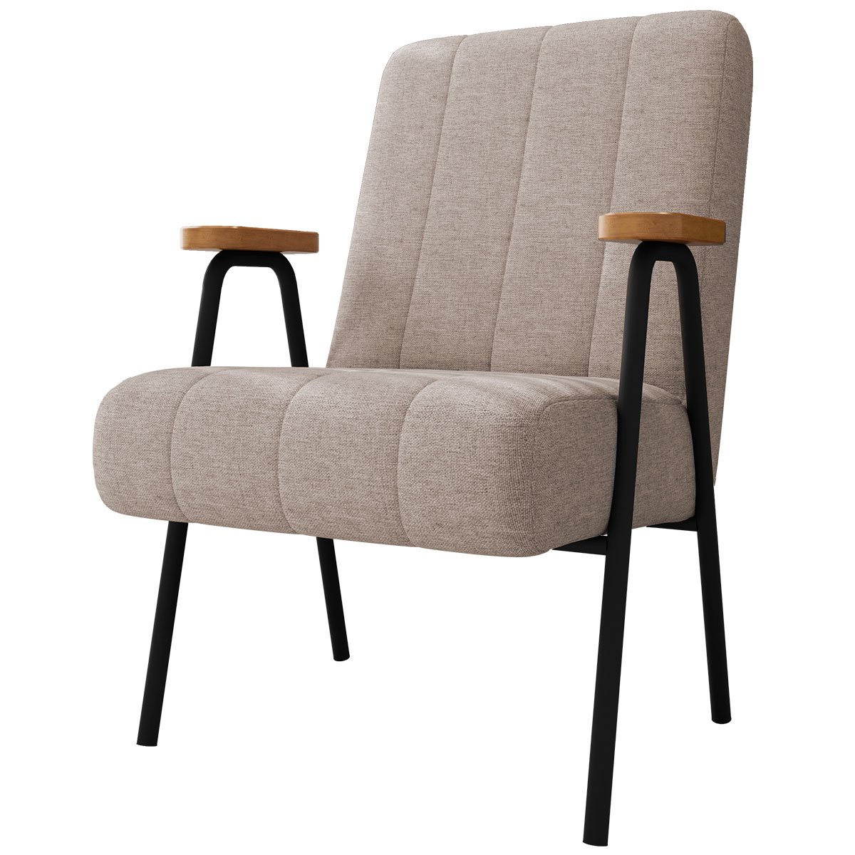 Poltrona para Sala e Escritório Decorativa Phoenix Linho Bege