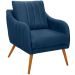 Poltrona para Sala e Escritório Decorativa Síria Veludo Azul Marinho