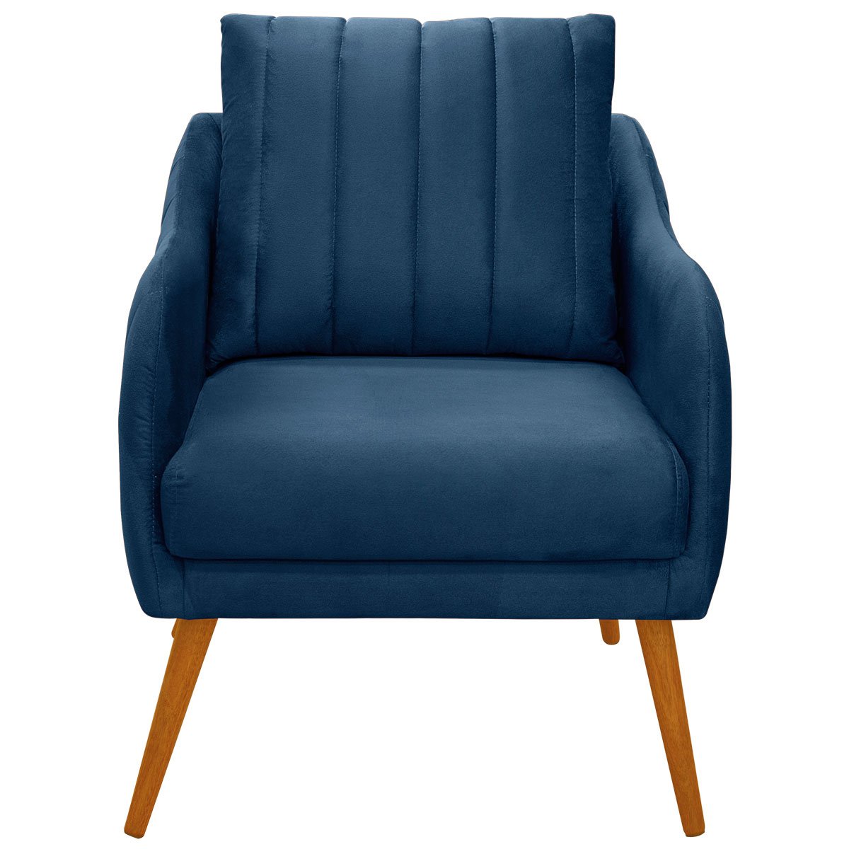 Poltrona para Sala e Escritório Decorativa Síria Veludo Azul Marinho