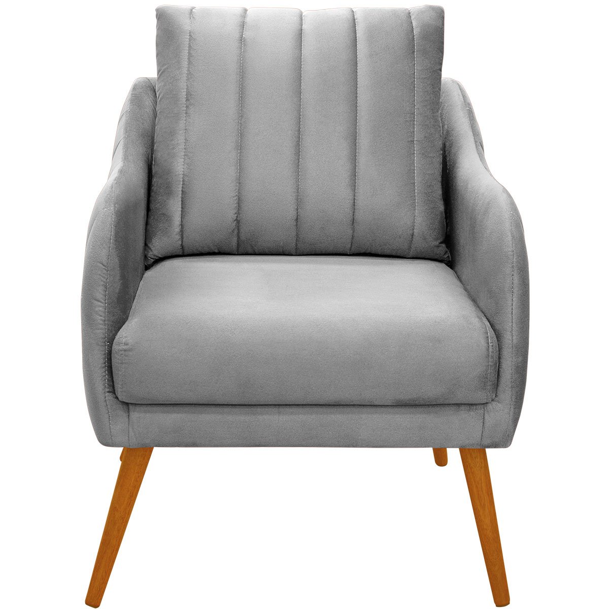 Poltrona para Sala e Escritório Decorativa Síria Veludo Prata
