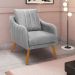 Poltrona para Sala e Escritório Decorativa Síria Veludo Prata