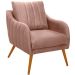Poltrona para Sala e Escritório Decorativa Síria Veludo Rosê