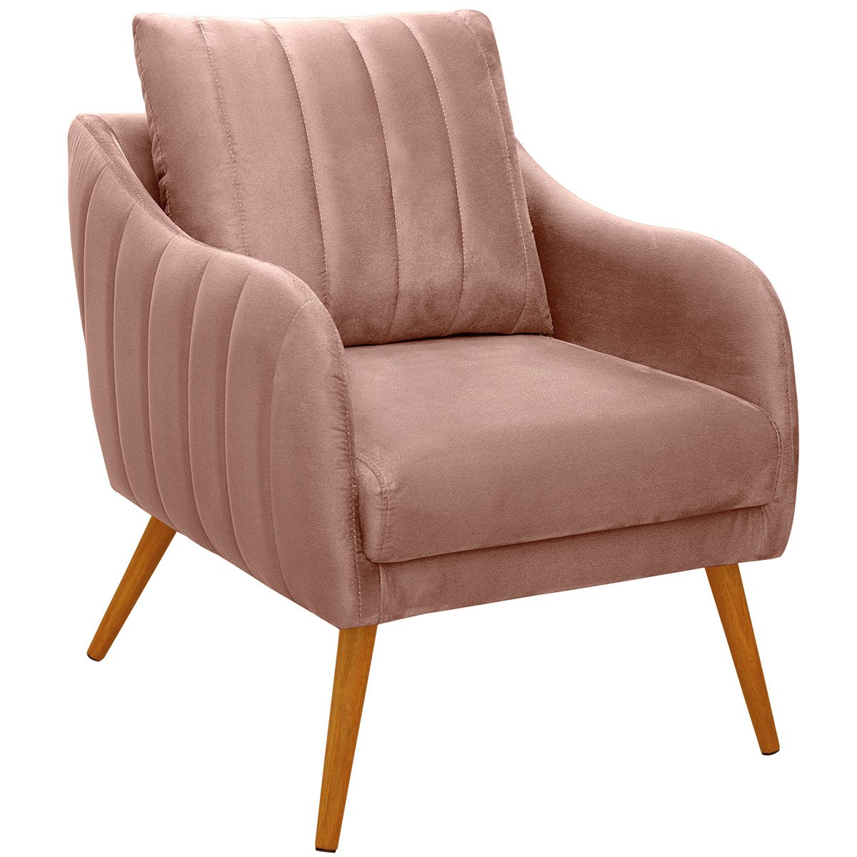 Poltrona para Sala e Escritório Decorativa Síria Veludo Rosê