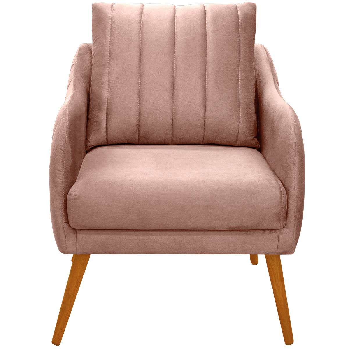 Poltrona para Sala e Escritório Decorativa Síria Veludo Rosê