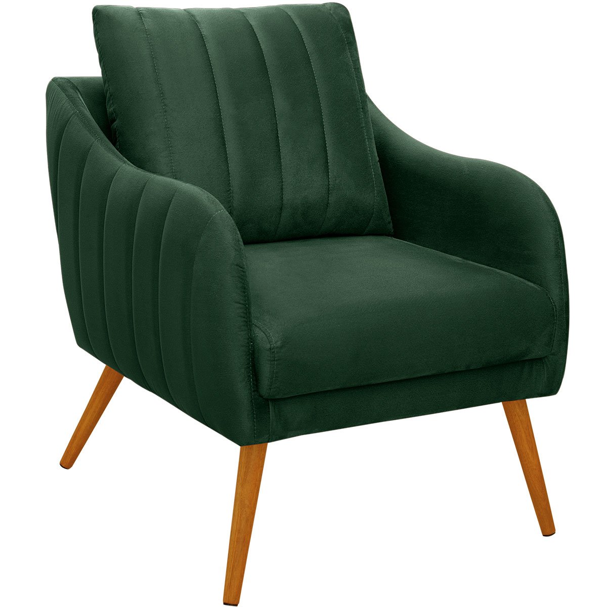 Poltrona para Sala e Escritório Decorativa Síria Veludo Verde
