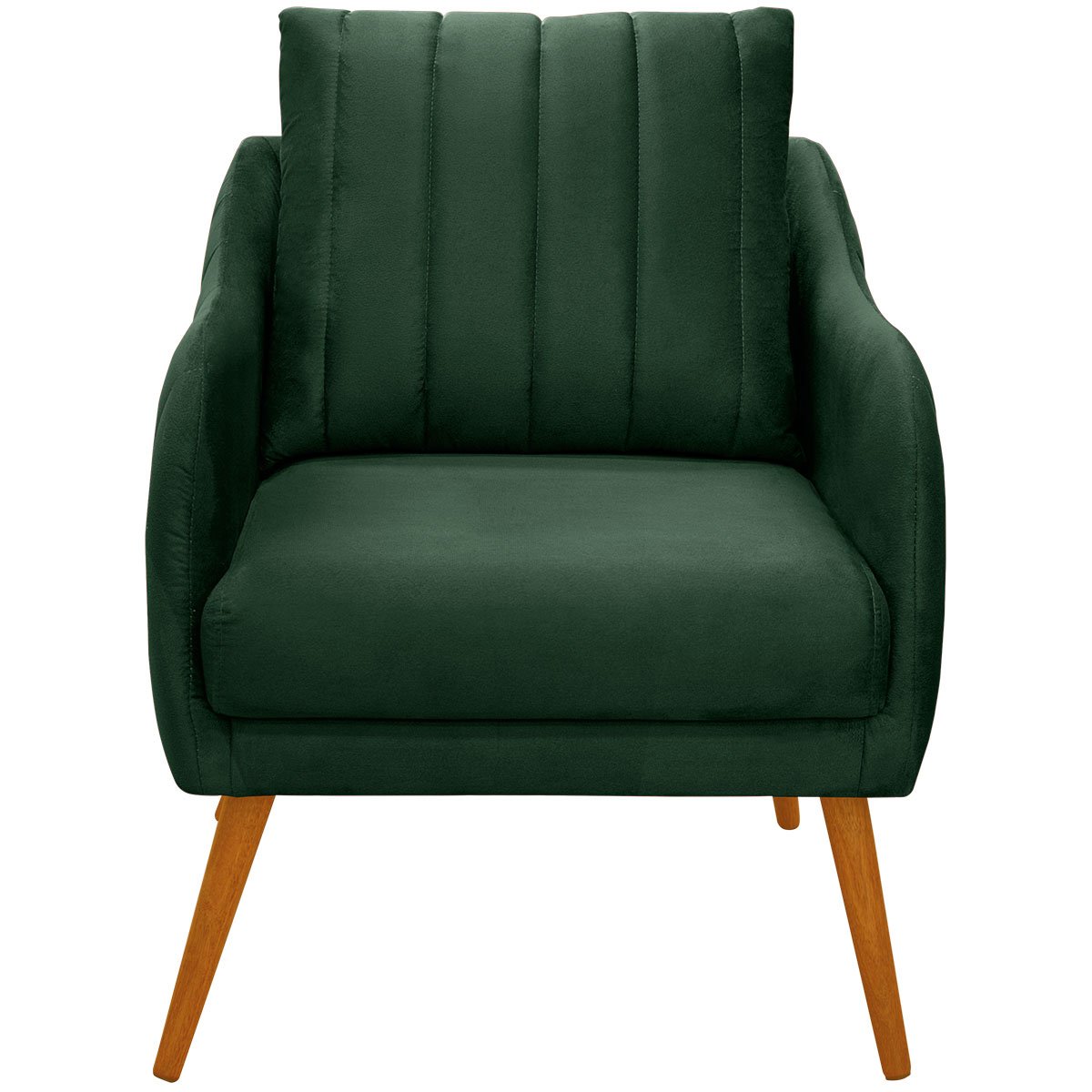 Poltrona para Sala e Escritório Decorativa Síria Veludo Verde