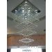 Luminária de Cristal Inox Espelhado para Vão de Escadas 280 cm