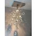Lustre Chuva de Cristais Inox Espelhado para Hall de Entrada 30cm