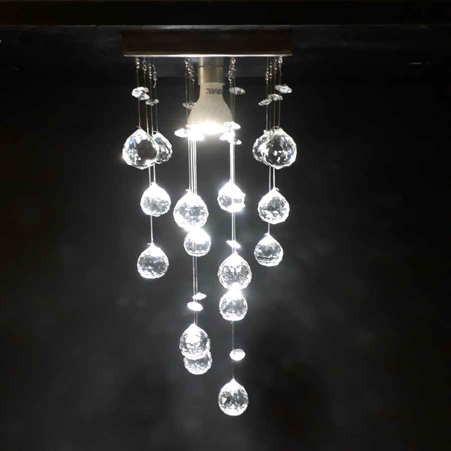 Lustre Chuva de Cristais para Lavabo e Hall Social 20cm