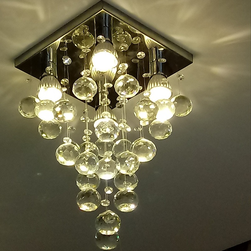 Lustre de Cristais Espiral para Sala de Jantar e Sala de Estar 50cm