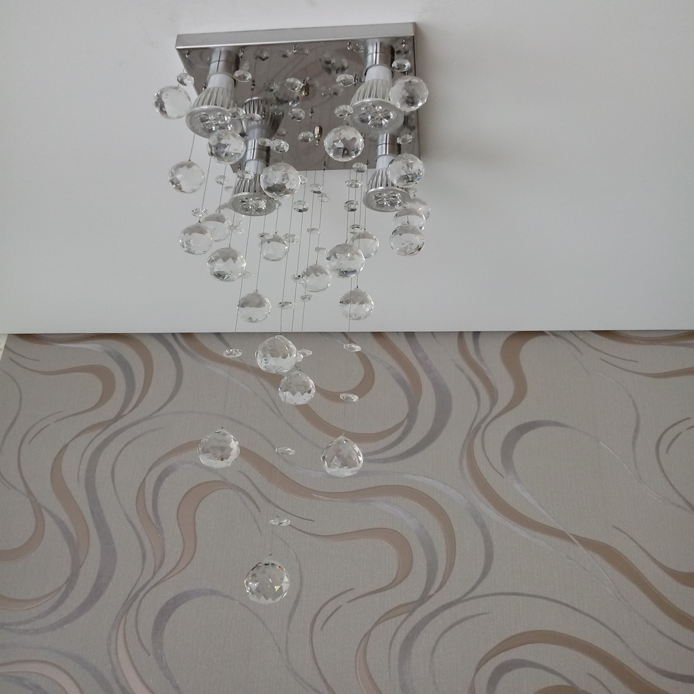 Lustre de Cristais Inox Espelhado para Quarto e Corredor 40cm