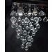 Lustre de Cristais Inox Espelhado para Sala de Jantar, Sala de Estar, Escritório, Recepção e Quarto 50 cm