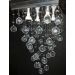 Lustre de Cristais Inox Espelhado para Sala de Jantar, Sala de Estar, Escritório, Recepção e Quarto 50 cm