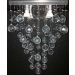 Lustre de Cristais Inox Espelhado para Sala de Jantar, Sala de Estar, Escritório, Recepção e Quarto 50 cm