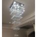 Lustre de Cristais Inox Espelhado para Vão de Escada 150 cm