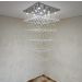 Lustre de Cristais Inox Espelhado para Vão de Escadas 310 cm