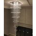 Lustre de Cristais Legítimos Inox Espelhado para Salão de Festas 210 cm