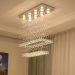 Lustre de Cristais Legitimo Inox Espelhado para Sala de Jantar e Sala de Estar 80cm de Altura