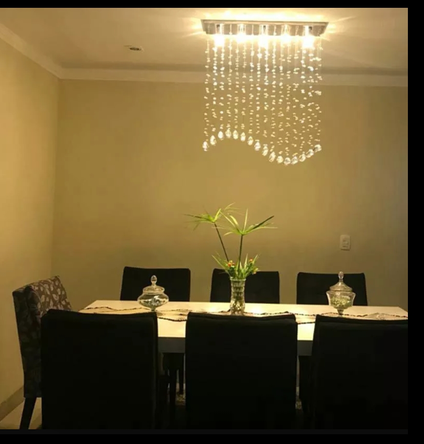 Lustre de Cristais Legitimo Ondular para Sala de Jantar e Sala de Estar 80cm