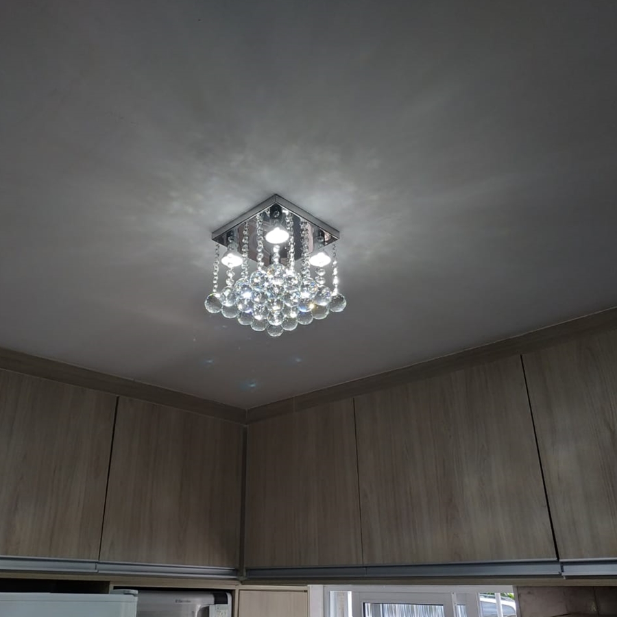Lustre de Cristais para Lavabo e Corredor 30 cm