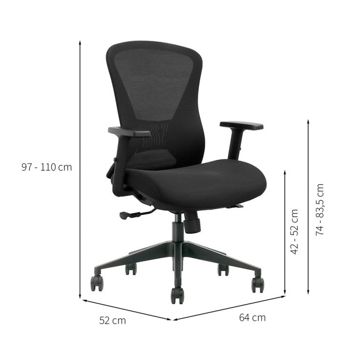 [OUTLET] Cadeira de Escritório Diretor Giratória NR17 Lead Preta