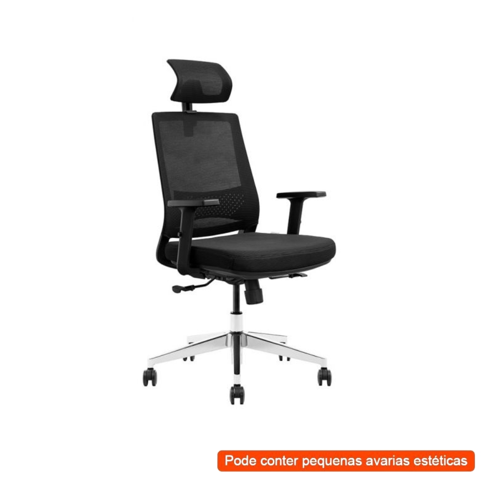 [OUTLET] Cadeira de Escritório Presidente Giratória NR17 Unik Preta