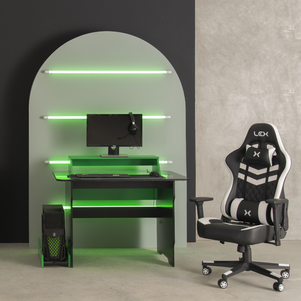 Cadeira Gamer Olympians Hades Preta e Branca
