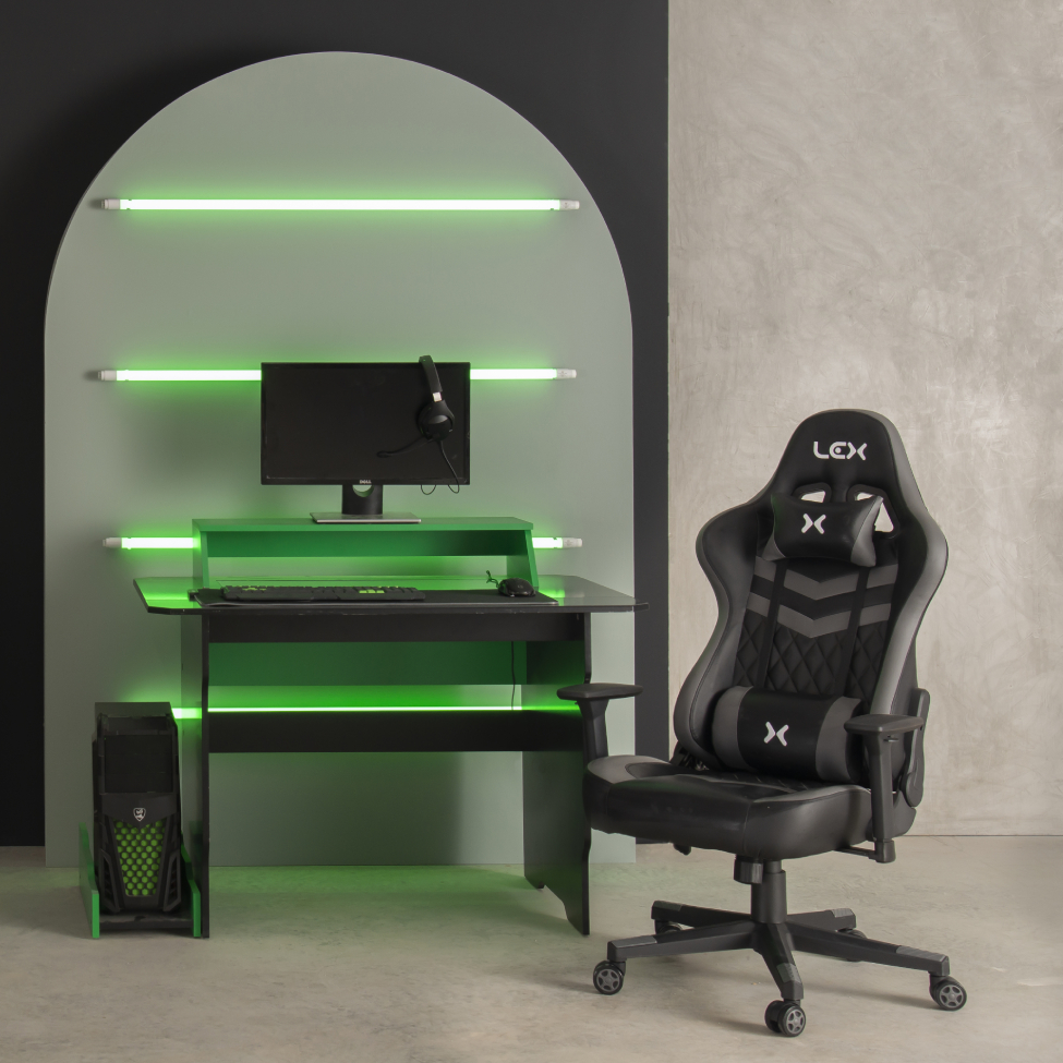 Cadeira Gamer Olympians Hades Preta e Cinza