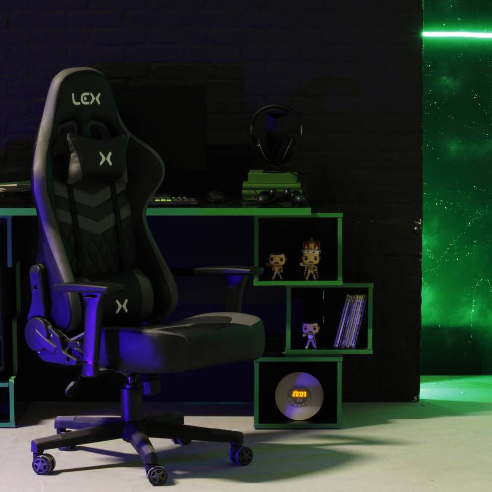 Cadeira Gamer Olympians Hades Preta e Cinza