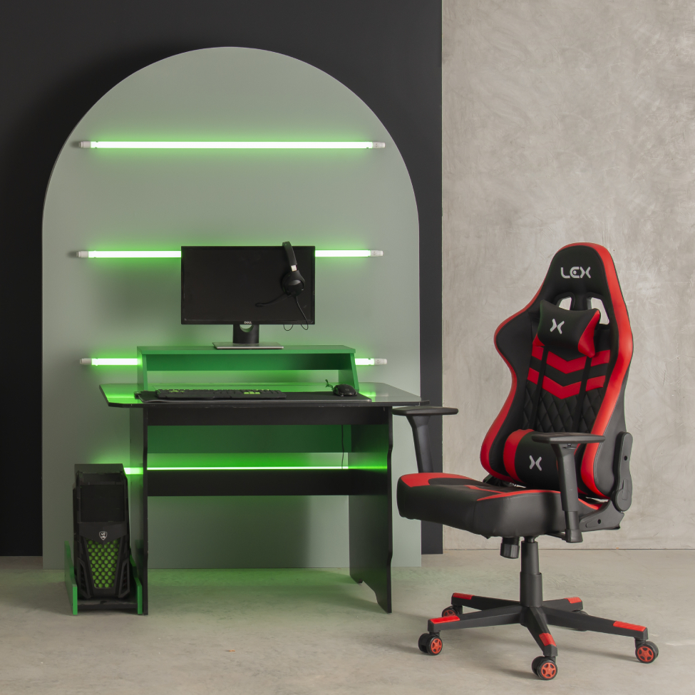 Cadeira Gamer Olympians Hades Preta e Vermelha